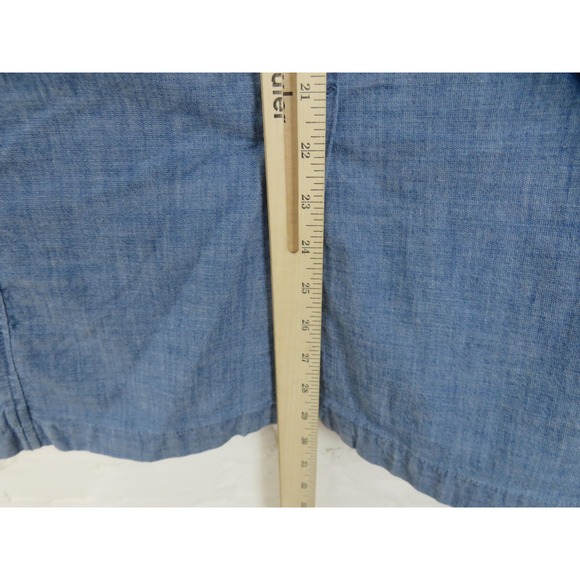 Gap Blazer Mens Large Blue Chambray Office Work Casual Sport Coat 2 Button - Picture 8 of 8